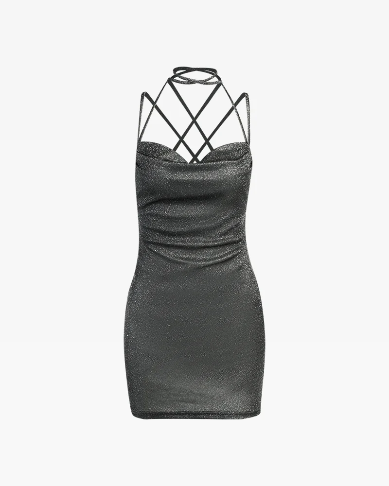 Black Glitter Dress - Image 5
