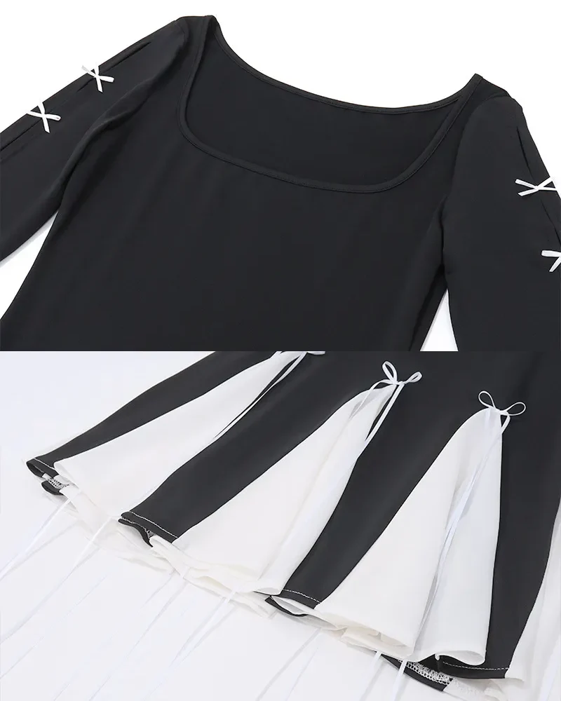 Black Pleated Mini Dress - Image 7