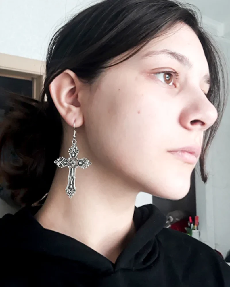 Gothic Cross Earrings - Image 3