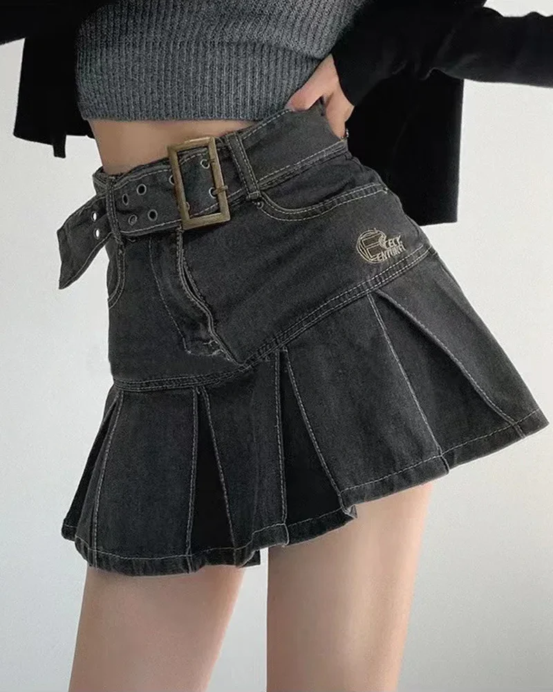 Gray Denim Skirt - Image 5