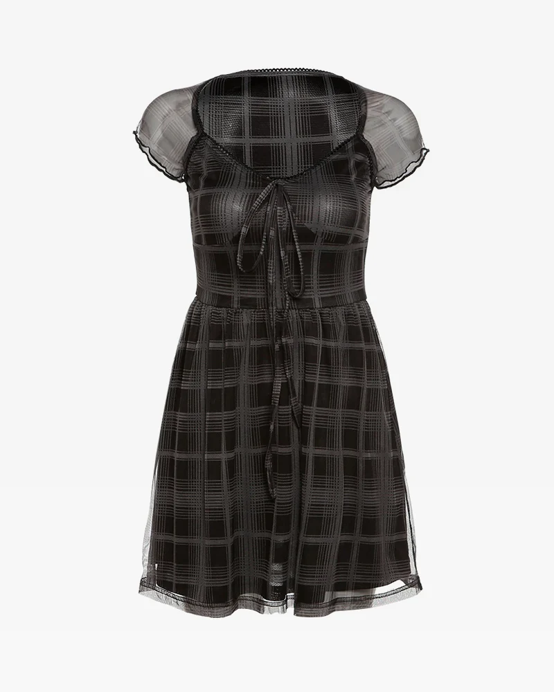 Mini Plaid Dress - Image 4