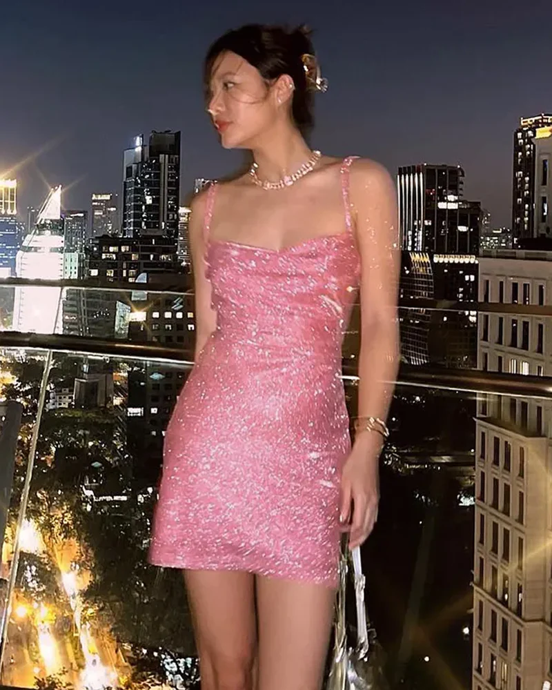 Pink Glitter Dress - Image 4